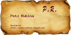 Petz Rubina névjegykártya